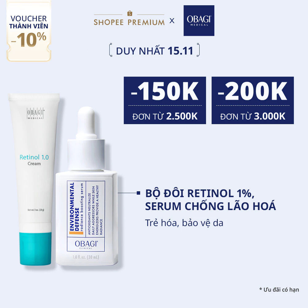 Combo Ngừa Lão Hóa Toàn Diện Retinol 1% + Environmental Defense Serum