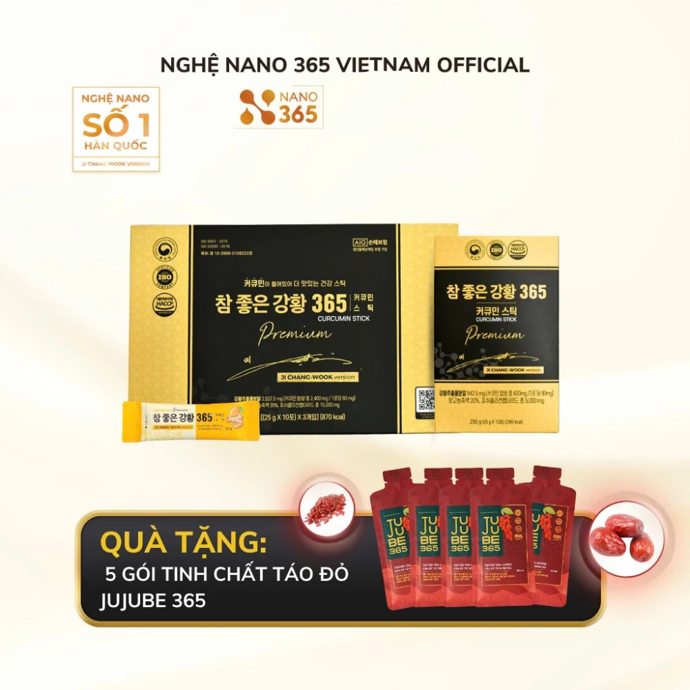 [QUÀ HẤP DẪN - BẢN NÂNG CẤP] Combo 40 Thanh Thạch Nghệ Nano Curcumin 365 Collagen Premium