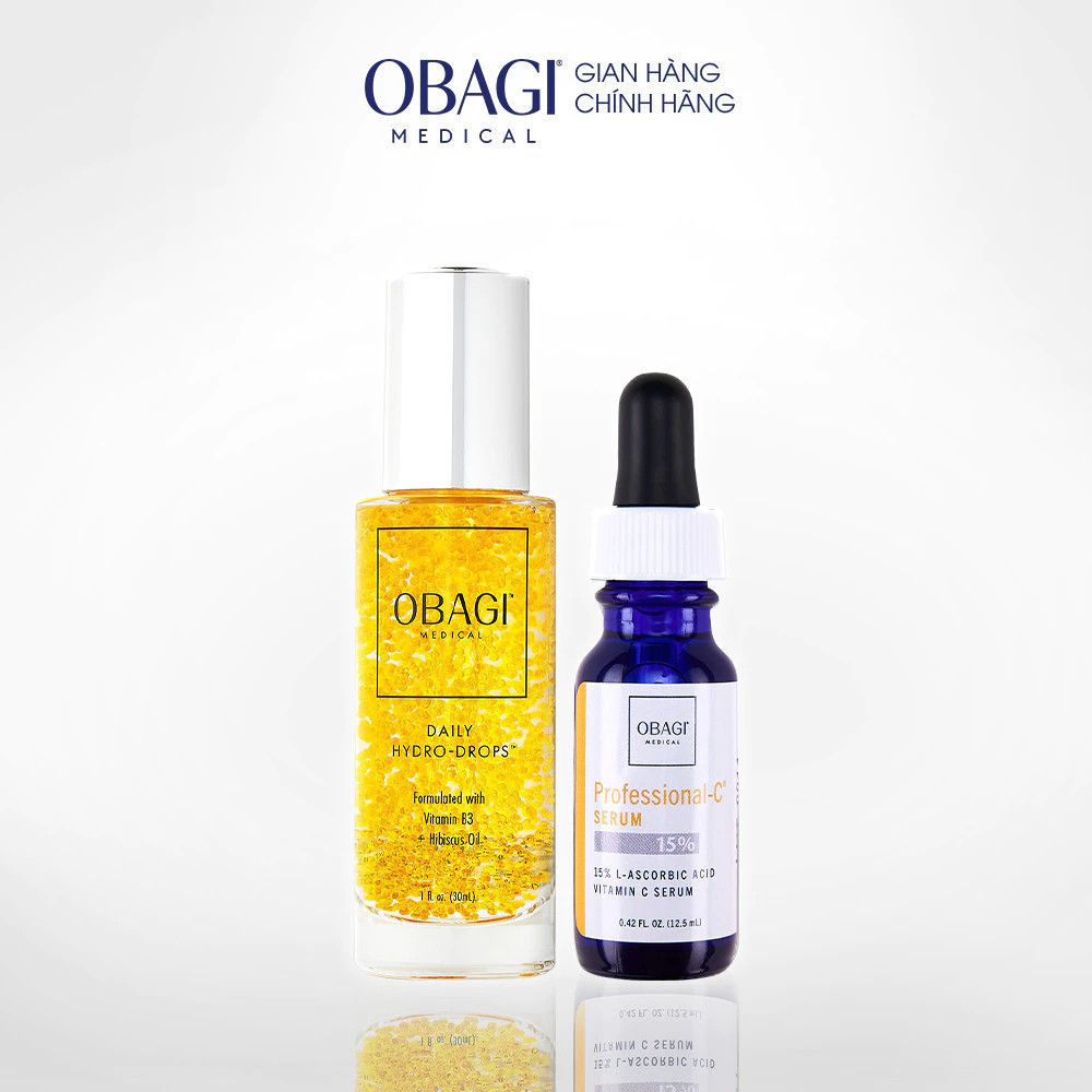 Bộ đôi Obagi Serum VitaminC 15% Dưỡng Sáng Da Professional-C và Serum Cấp Nước Dưỡng Ẩm Obagi Daily Hydro-drops