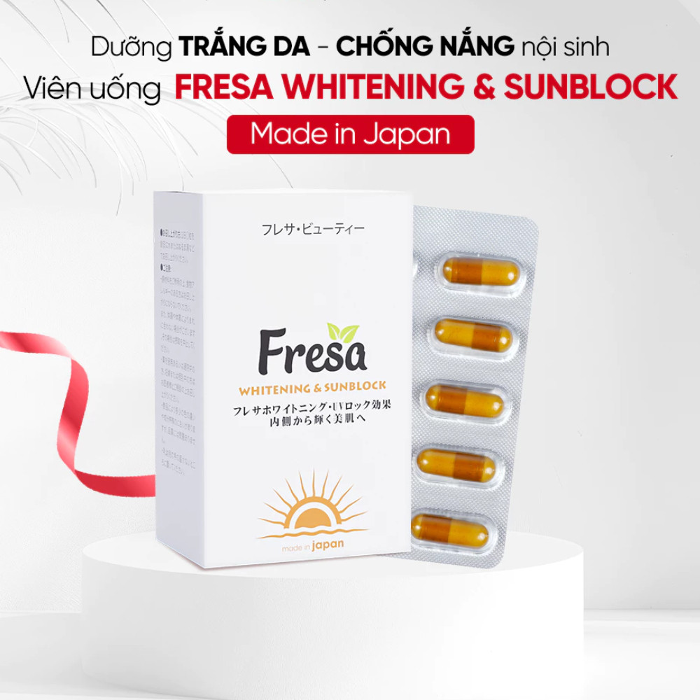 Viên Uống Trắng Da Và Chống Nắng Nội Sinh Fresa Whitening & Sunblock