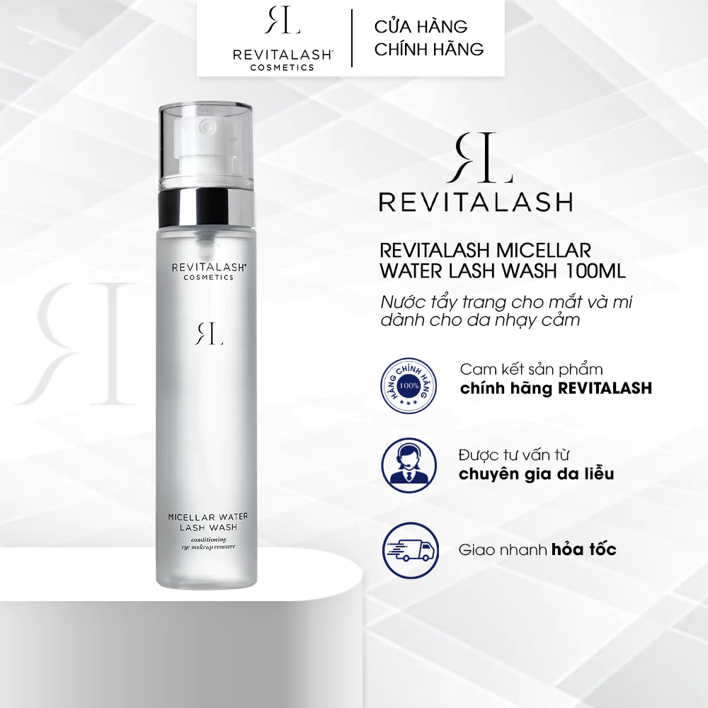 Nước tẩy trang dành cho mắt và mi nhạy cảm Revitalash Micellar Water Lash Wash