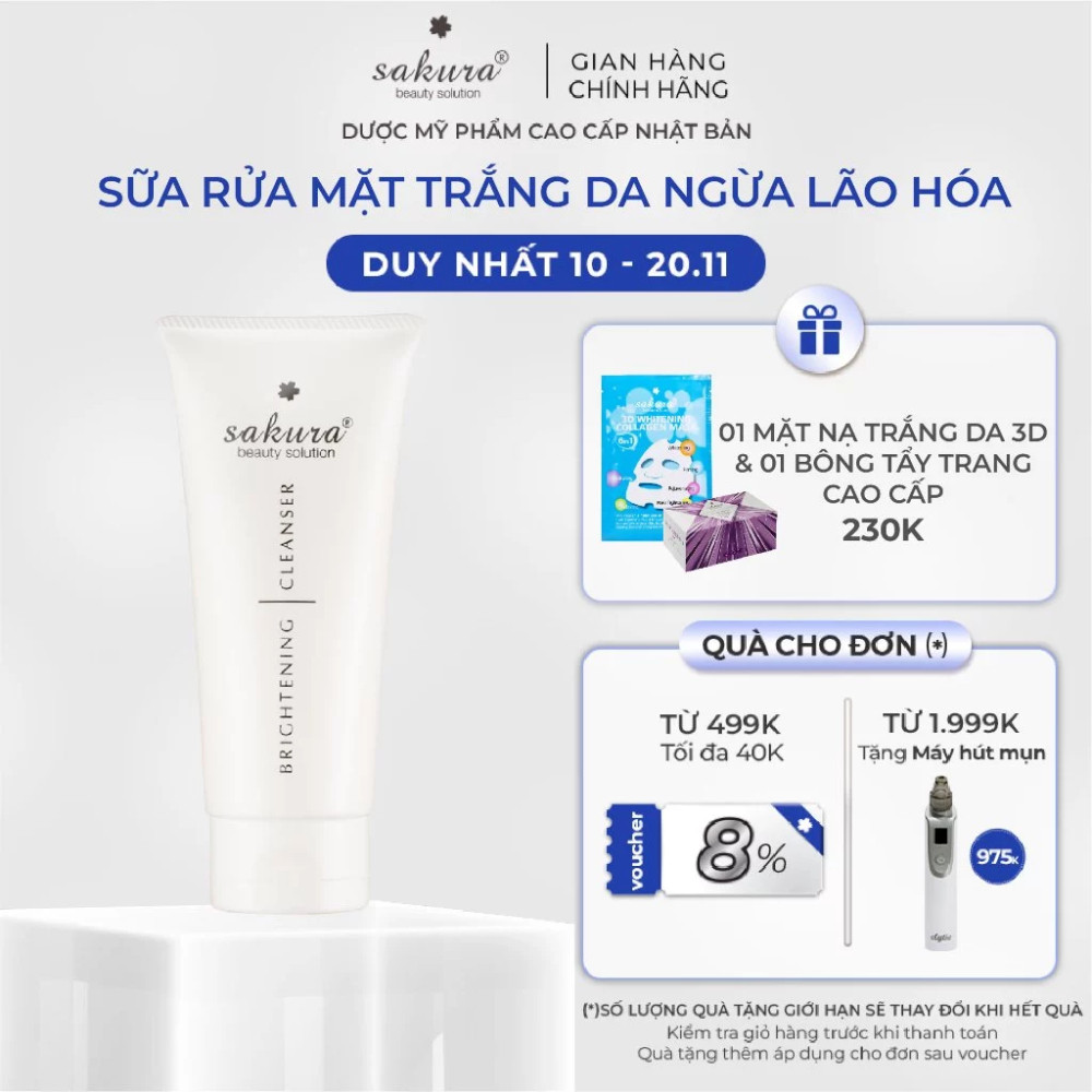 Sữa Rửa Mặt Trắng Da Sakura Brightening Cleanser