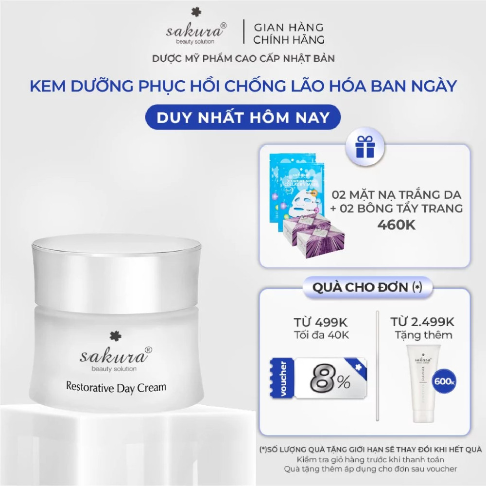 Kem Dưỡng Phục Hồi Chống Lão Hoá Da Nan Ngày Sakura Restorative Day Cream