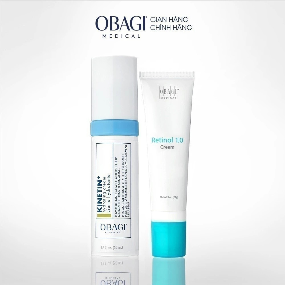 Bộ đôi Kem chống lão hóa Obagi Retinol 1.0 và Kem dưỡng phục hồi Obagi Clinical Kinetin+ Hydrating Cream