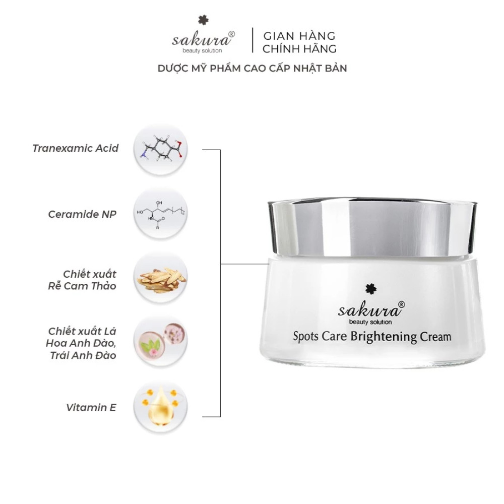 Kem Dưỡng Da Trắng Sáng Sakura Spots Care Brightening Cream