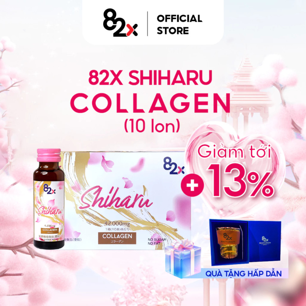 Nước Uống Collagen 82X SHIHARU Ngừa Lão Hoá, Giảm Stress, Cải Thiện Giấc Ngủ