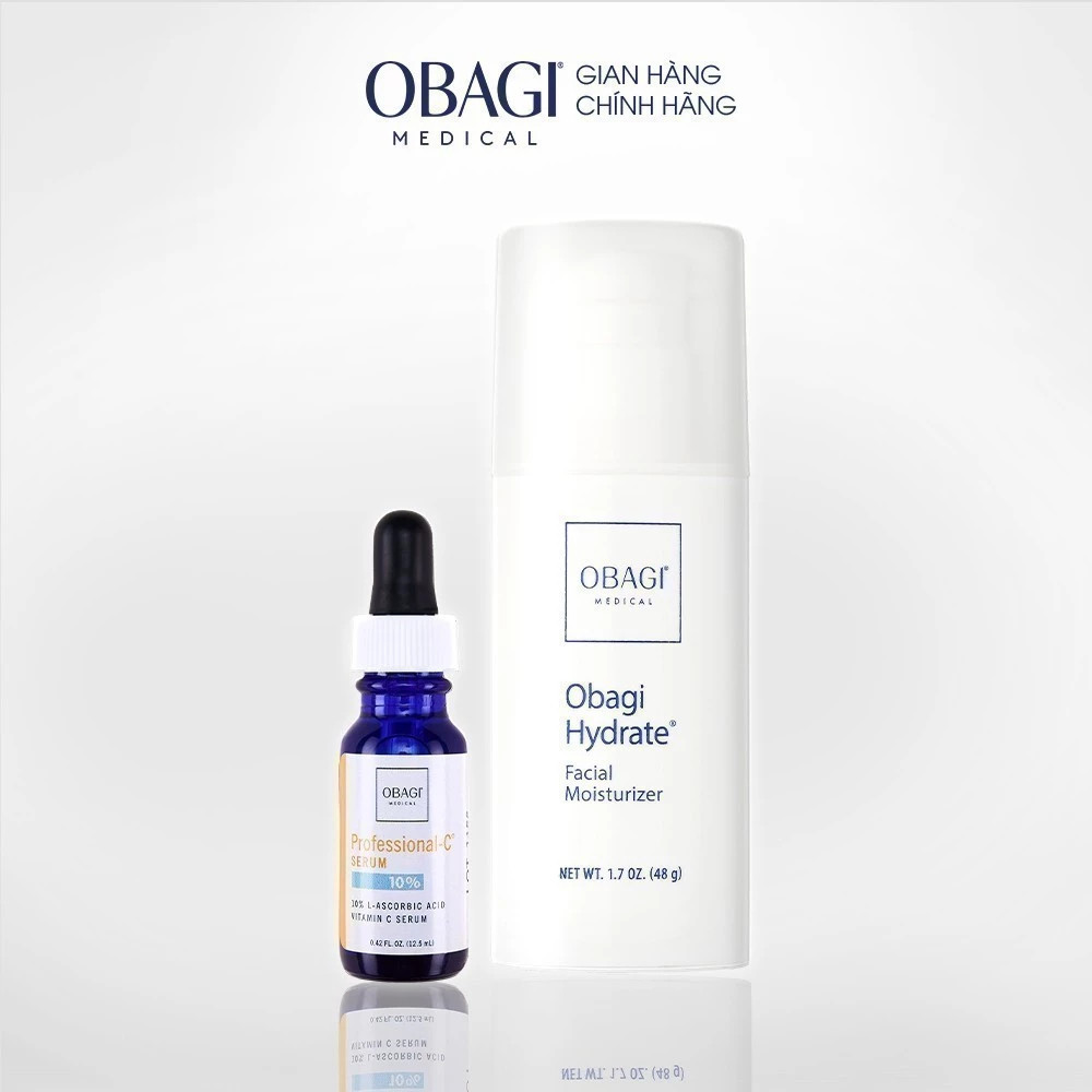 Bộ đôi Serum Obagi Professional-C 10% 12.5ml và Kem dưỡng ẩm Obagi Hydrate Facial Moisturizer 48g